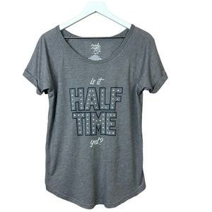 Made Right Is It Half Time Football Grey Graphic Tee Sz M